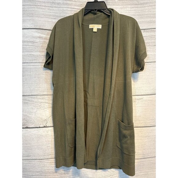 Michael Kors Short Sleeve Cardigan w Pockets Size M - Picture 1 of 3